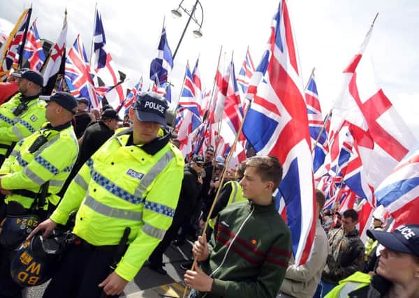 Britain First protestors on the streets of Rotherham in September last year