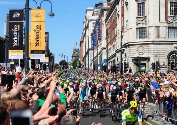 This was the scene in Leeds when Yorkshire hosted the Tour de France two years ago.