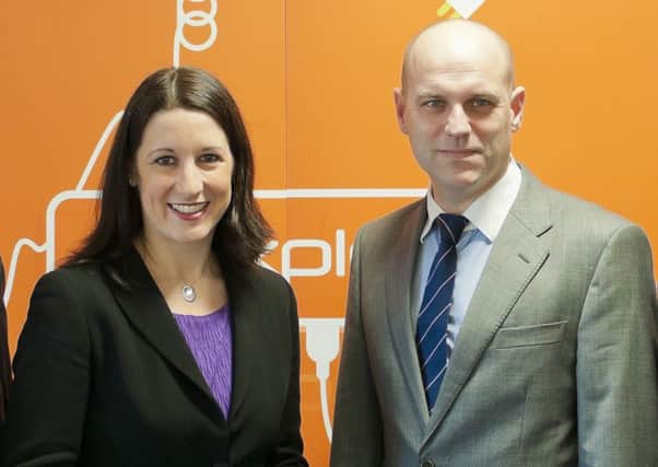 Leeds MP Rachel Reeves with U-Explore CEO Andy Pickles