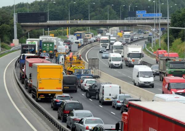 Delays are affecting eastbound journeys along the M62 in West Yorkshire.