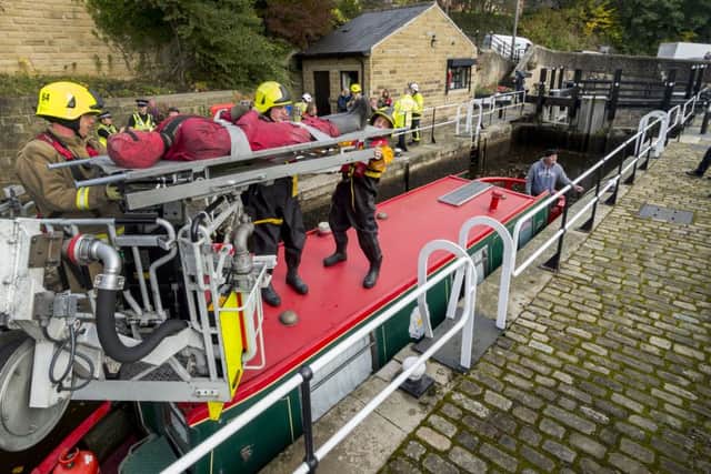 Operation Calderdale16, a flood training exercise in Todmorden, Hebden Bridge, Mytholmroyd and Sowerby Bridge. Picture: James Hardisty