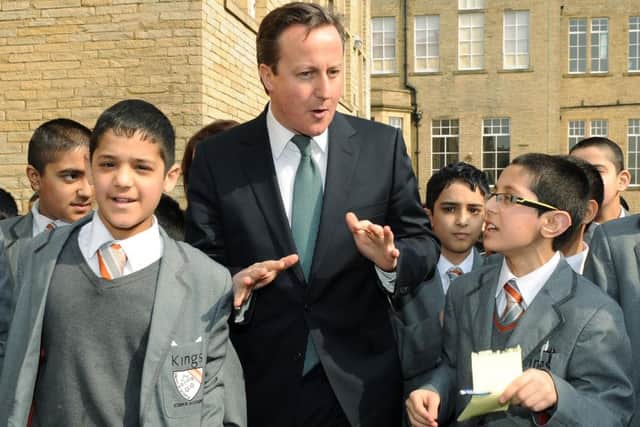 David Cameron during a visit to Kings Science Academy in 2012.