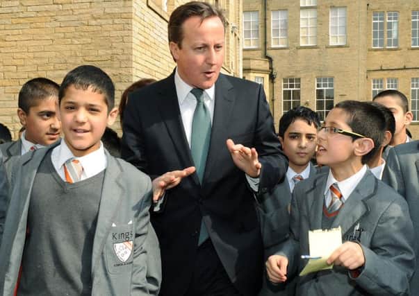 David Cameron during a visit to Kings Science Academy in 2012.