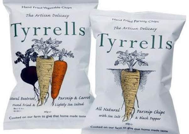Undated Tyrrells handout photo of their Hereford based product Tyrells Potato Chips.