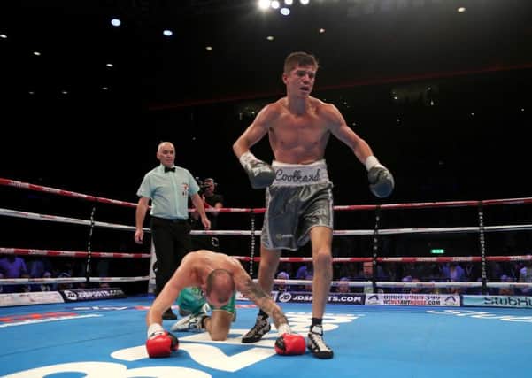 Luke Campbell celebrates victory over Derry Mathews to retain his WBC Silver Lightweight Championship at the Echo Arena, in Liverpool. Picture: Peter Byrne/PA.