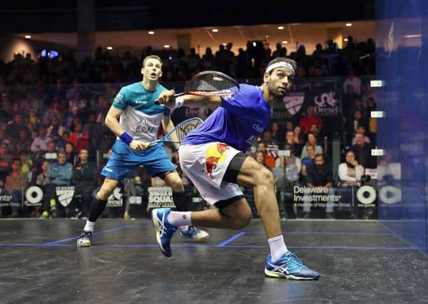 Sheffield's Nick Matthew, left, lost out in the US Open final to top seed and world No 1 Mohamed Elshorbagy. Picture: squashpics.com