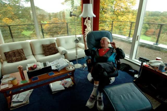 FILE PHOTO -  Sir Jimmy Savile at his home in Leeds.  Photo: SWNS