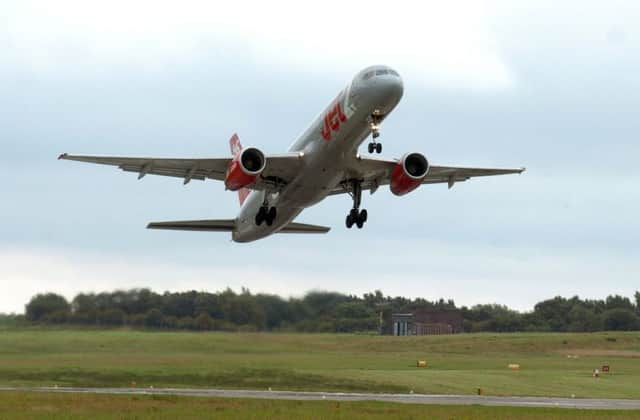 A plane takes off at Leeds Bradford Airport where facilities - and customer service - continue to be criticised by passengers.