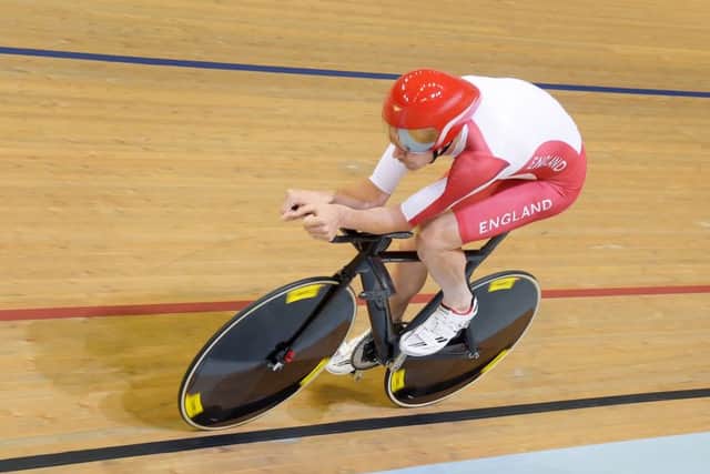 England's Andy Tennant rides in the 4000m time-trial qualifying at the Sir Chris Hoy Velodrome during the 2014 Commonwealth Games in Glasgow. (Picture: Tim Ireland/PA Wire)