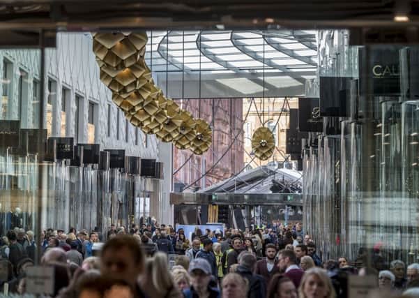 Shoppers flock to the opening of Victoria Gate in Leeds.