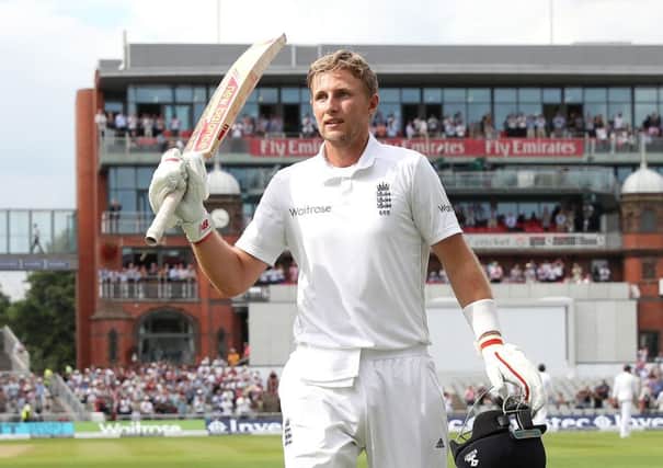 Career highlight: England and Yorkshire batting star Joe Root leaves the pitch after being caught out for his highest score of 254 against Pakistan during the second day of the Second Test at Old Trafford this year. (Picture: Martin Rickett/PA)