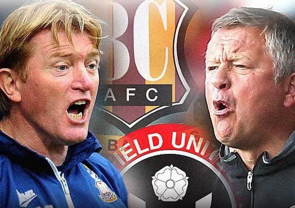 Stuart McCall's Bradford and Chris Wilder's Sheffield United go head to head