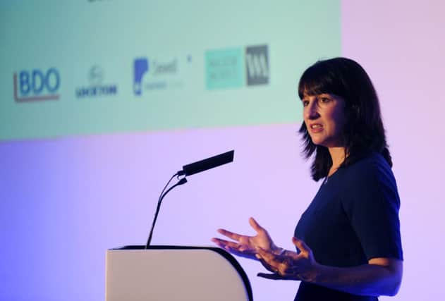 The 2016 Yorkshire Finance Director Awards at The Queens Hotel, Leeds.
Rachel Reeves MP speaks on stage.
20th October 2016.
Picture : Jonathan Gawthorpe