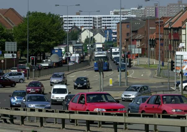 Traffic leaving Hull on the A63
