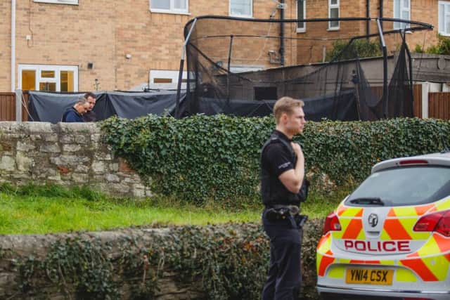 The scene in Doncaster where a 13 year old boy died in a shed fire. Picture: Ross Parry Agency