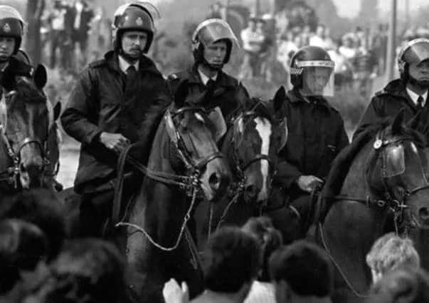 Mounted police at the 'Battle of Orgreave'.