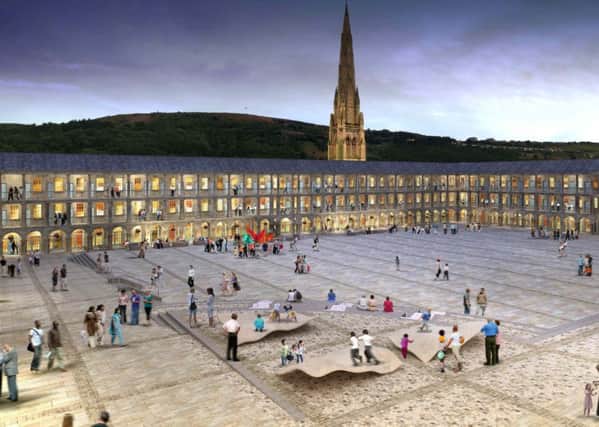 An artist's impression of the restored Piece Hall in Halifax.