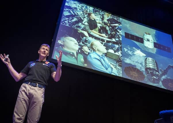 Major Tim Peake was York University on Saturday during the UK Space Agency Schools Conference. The 44-year-old attended the conference, which gave schoolchildren a chance to present their work to Major Peake as well as other experts from the European Space Agency.  Photo credit: Christopher Ison/PA Wire