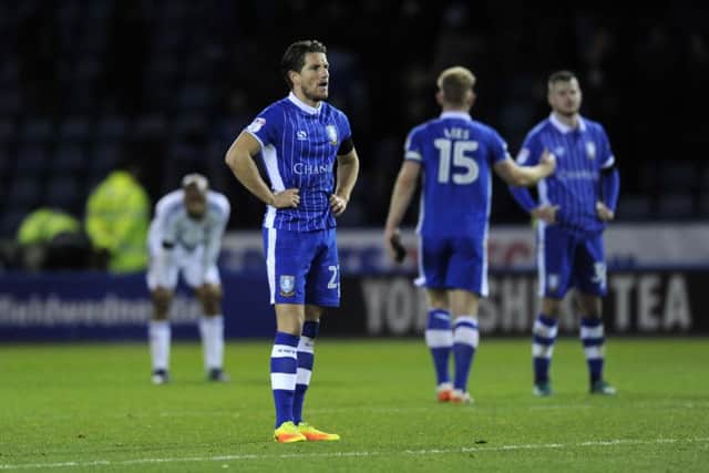 BAD DAY: Sheffield Wednesday's Sam Hutchinson shows his dismay after losing to Ipswich. Picture: Steve Ellis.