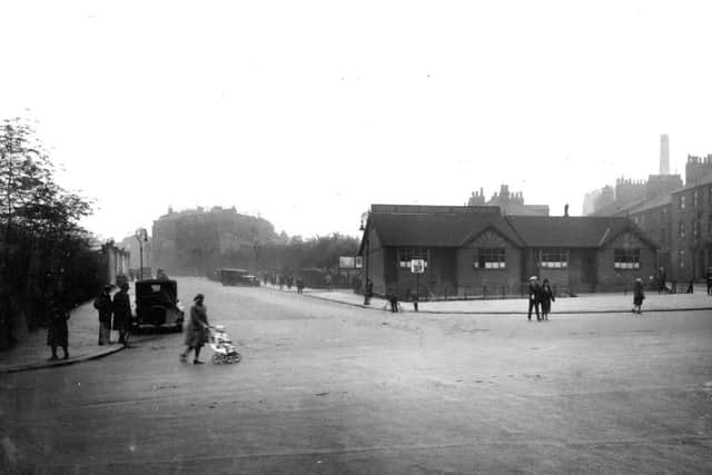 Calverley Street and Great George Street with Leeds  Babies Welcome Association building off centre right