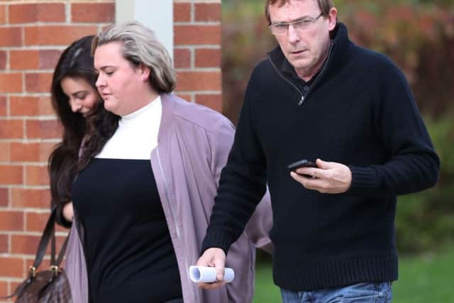 Dave and Faye Johnson, the sister and father of Adam Johnson at Peterlee Magistrates' Court