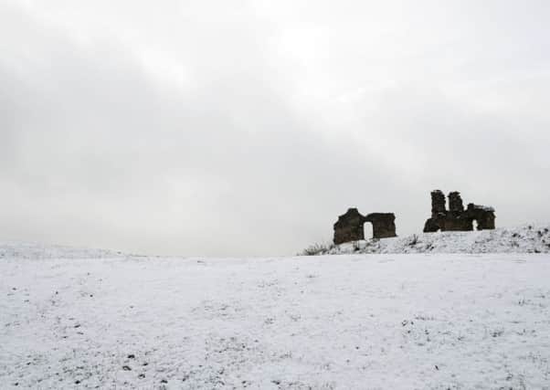 Sandal Castle in snow