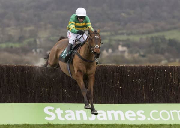 More Of That ridden, by Barry Geraghty, clears the last fence before going on to win the Raymond Mould Memorial Novices' Steeple Chase at Cheltenham last year (Picture: PA Wire).