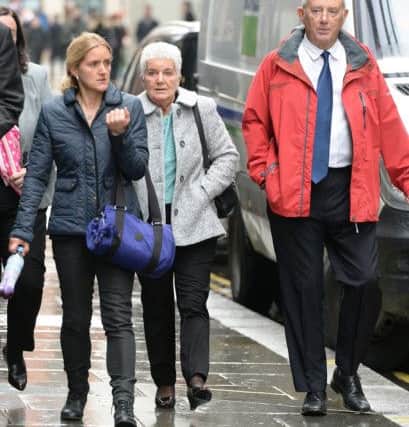 The family of murdered MP Jo Cox, sister Kim, mother Jean and father Gordon Leadbeater at the Old Bailey, central London.