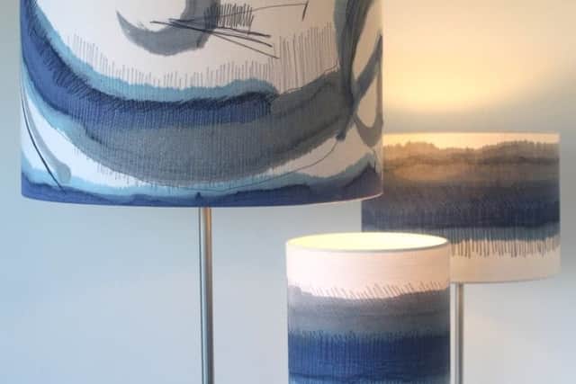 Stitched lampshades  by Dionne Swift
