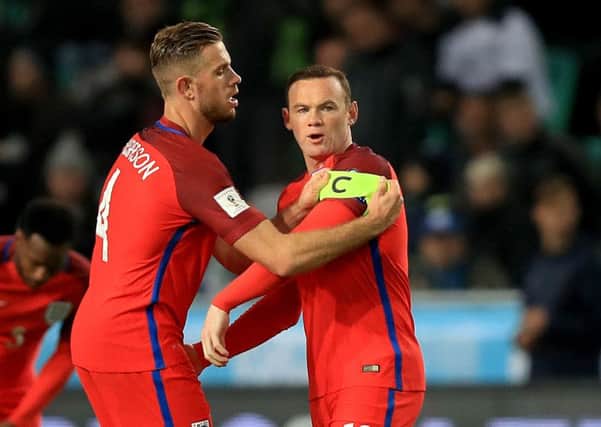 England's Wayne Rooney will pass the captain's armband to Jordan Henderson for tonight's friendly with Wembley (Picture: Mike Egerton/PA Wire).