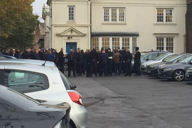 Prison officers have staged protests after the Prison Officers Association called a day of action after negotiations with the Government broke down.