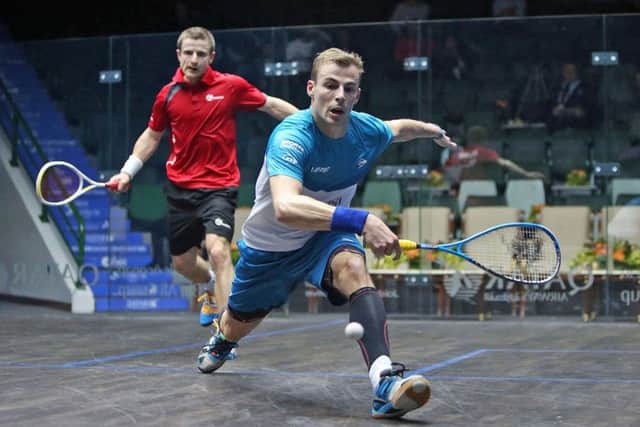 Sheffield's Nick Matthew was able to get past Scotland's Alan Clyne and into the quarter-finals of the Qatar Classic. Picture courtesy of PSA/squashpics.com