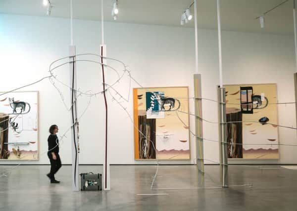 Work on display at The Hepworth Wakefield by Helen Marten, one of the artists short-listed for the Hepworth Prize for Sculpture. (PA).