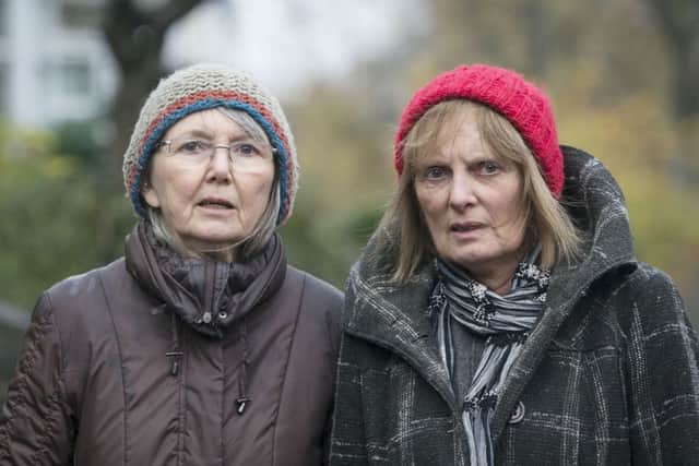 Jenny Hockey (left) and Freda Brayshaw were arrested after protesting against a controversial tree felling programme, while contractors started cutting down trees with chainsaws before dawn in Rustlings Road, Sheffield.
