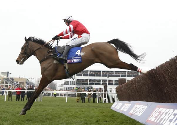 Coneygree, riding to victory at the 2015 Cheltenham Gold Cup, competes for only the second time since then at Haydock today. (Picture: PA)