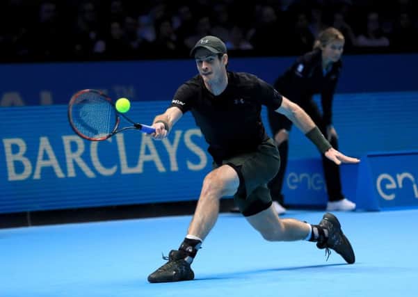 Andy Murray in action in his match with Stan Wawrinka.
