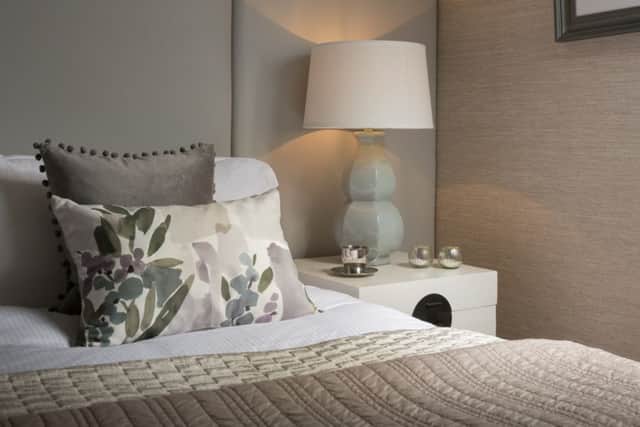 The master bedroom with bedside tables from Oka