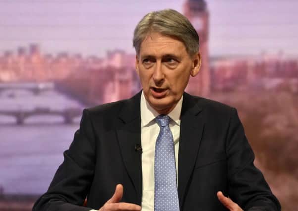 Chancellor Philip Hammond appearing on the BBC One current affairs programme, The Andrew Marr Show