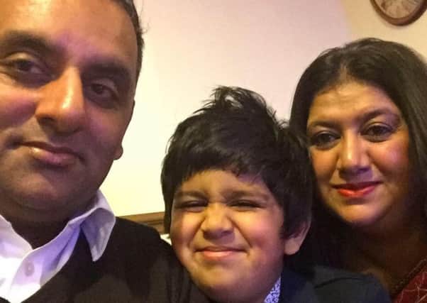 Paresh and Bhavna Rathod from Headingley in Leeds with son Rohan