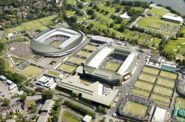 Computer generated image of the roof on No.1 Court, which is due to be completed in 2019, at The All England Lawn Tennis Club, Wimbledon. Credit: AELTC/KSS Design Group Ltd.