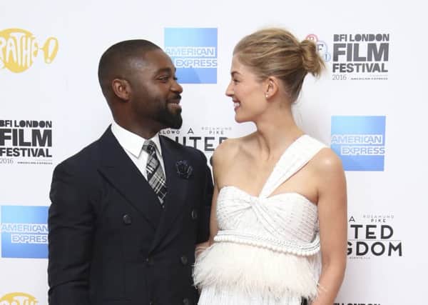 LOVE AND POLITICS:  Rosamund Pike and David Oyelowo at the premiere of A United Kingdom in London.
Picture: Joel Ryan/Invision/AP/PA Photos.