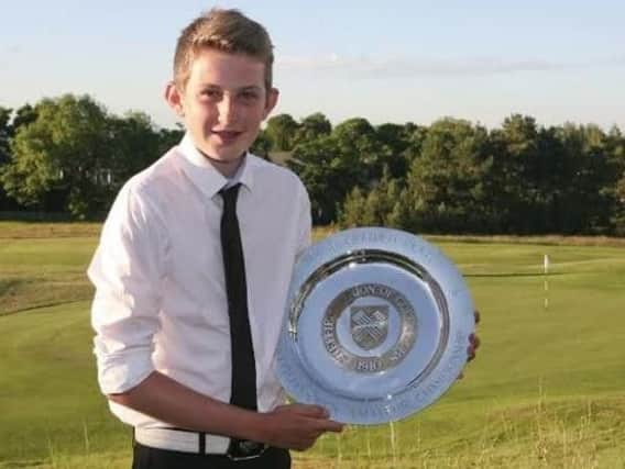 Barclay Brown with the Sheffield Plate following his 2015 success (Picture: drivinggolf.co.uk)