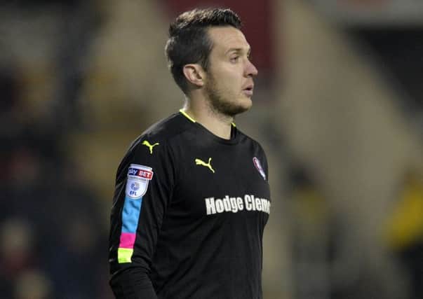 Lewis Price steps out for his Rotherham United debut after injury forced goalkeeper Lee Camp to depart the game against Leeds United (Picture: Bruce Rollinson).