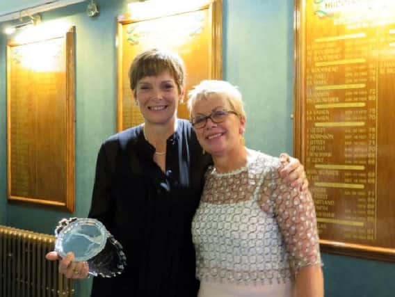 Player of the year Amanda Hill with Huddersfield lady captain Liz Roberts (Pictures: Alison Tracey).
