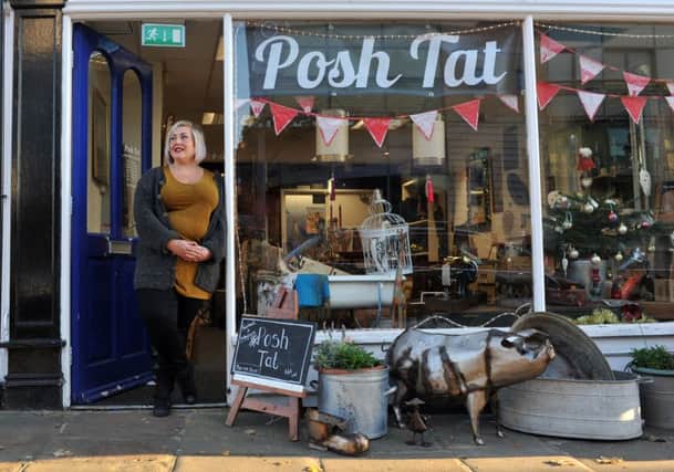 Claire Walton and her dad Richard who transform rubbish and discarded items into high end furniture, accessories and art at pop up shop Posh Tat in Headingley, Leeds. Picture: Tony Johnson