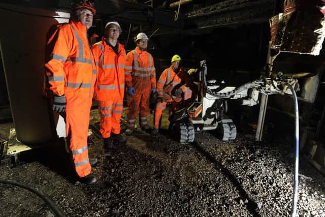 Miners on one of the last shifts at Kellingley Colliery.