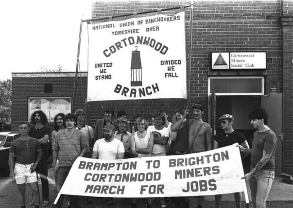 Cortonwood Colliery striking miners leave for the TUC conference in Brighton