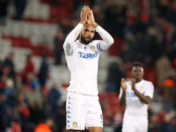 Kyle Bartley claps the vociferous travelling support after the match (Photo: PA)