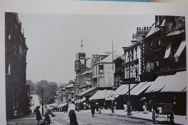 that was then: Parliament Street, Harrogate, in years gone by with A. Fattorini mid-way down on the right-hand side.