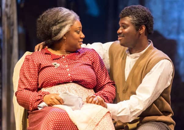 Sandra Marvin as Queenie and Emmanuel Kojo as Joe in Show Boat at the  Crucible Theatre, Sheffield.  Picture: Johan Persson
